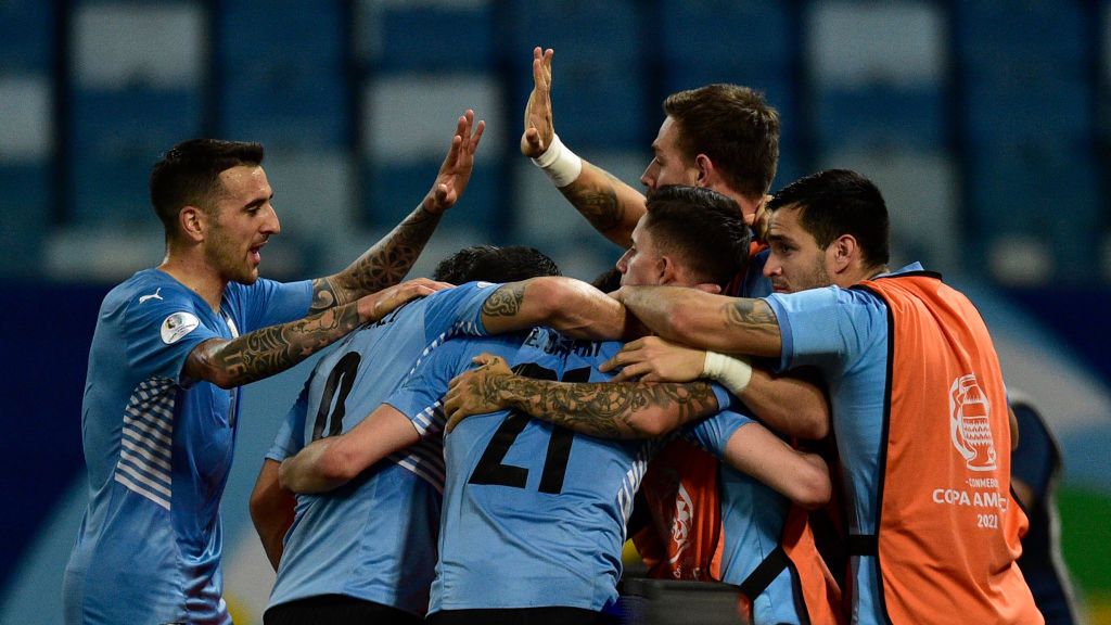 Getty Images / Rogerio Florentino / Na zdjęciu: piłkarze reprezentacji Urugwaju