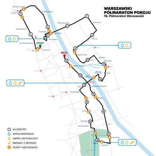 Trasa Warszawskiego Półmaraton Pokoju