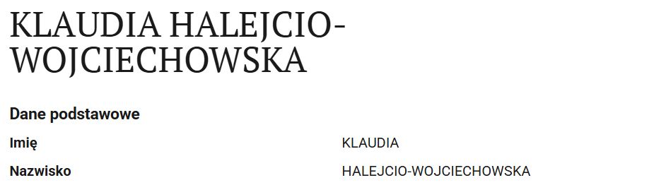 Klaudia Halejcio zmieniła już nazwisko