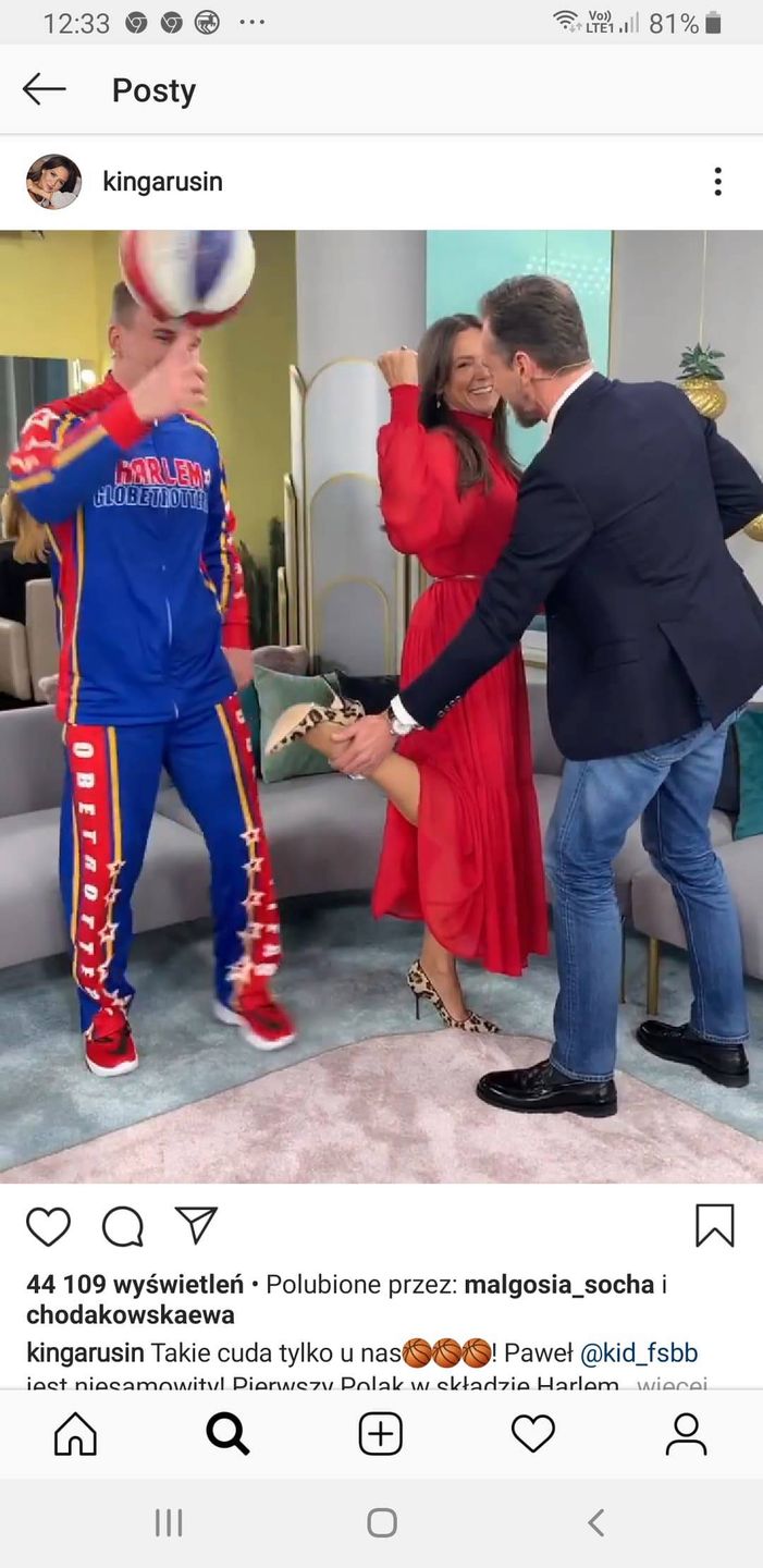 Kinga Rusin w czerwonej sukni w DDTVN
