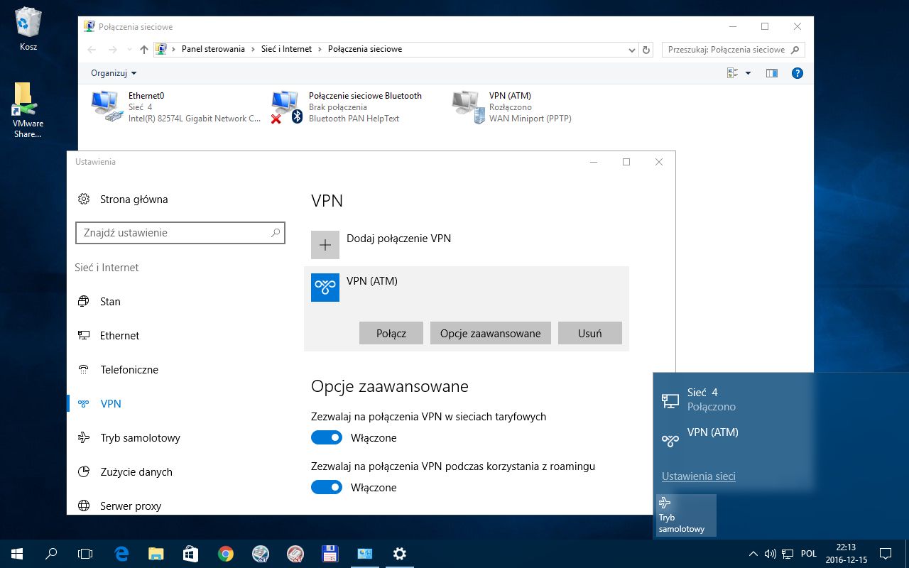 ustawienia Widnowsa 10, rok 2016