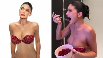 Kylie Jenner wcisnęła piersi w stanik z NASION GRANATU. Pomysłowo? (ZDJĘCIA)