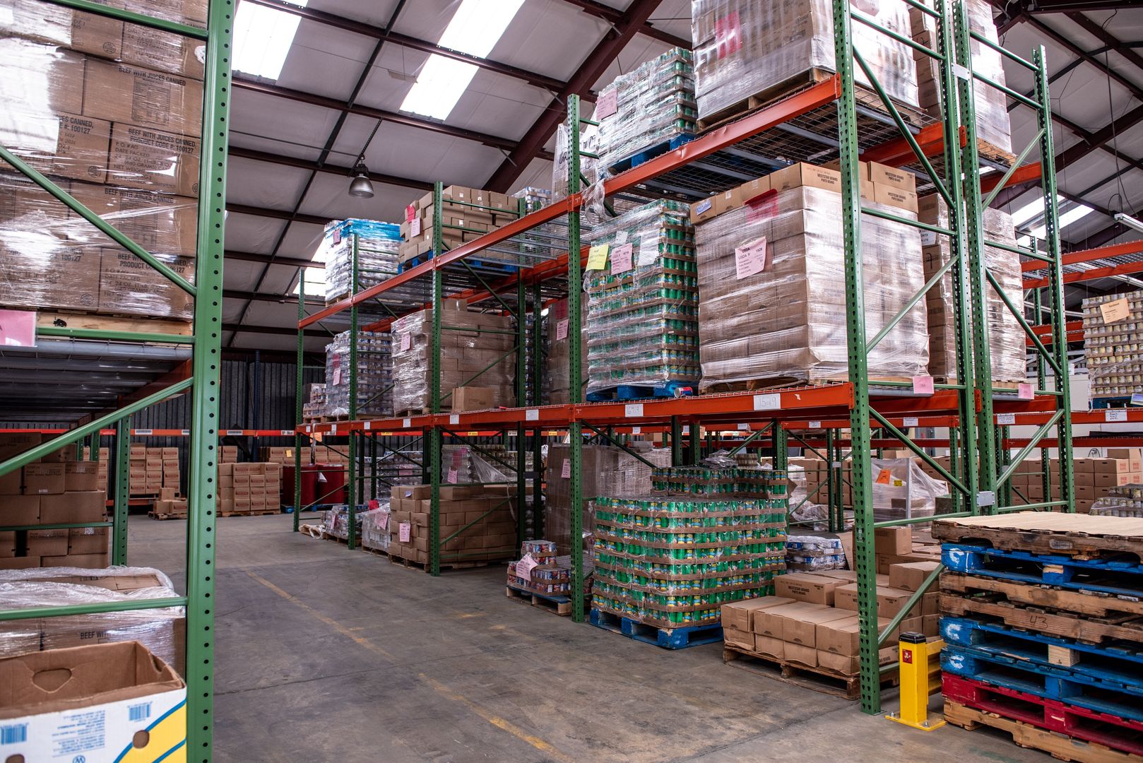 Food for donation stored in a warehouse at the West Alabama Food Bank in Northport, Alabama, U.S., on Monday March 28, 2022. Food banks and pantries across the U.S. are stretched so thin by soaring operating costs that they're having to ration what goes out to feed the nation's hungry. Photographer: Andi Rice/Bloomberg via Getty Images