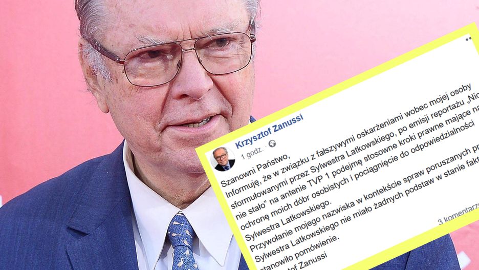 "Podejmę stosowne kroki prawne" - zapowiada Krzysztof Zanussi. Chodzi o wystąpienie Sylwestra Latkowskiego w TVP1