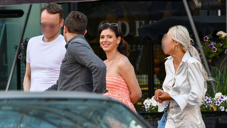 Klaudia Halejcio na lodach z rodziną