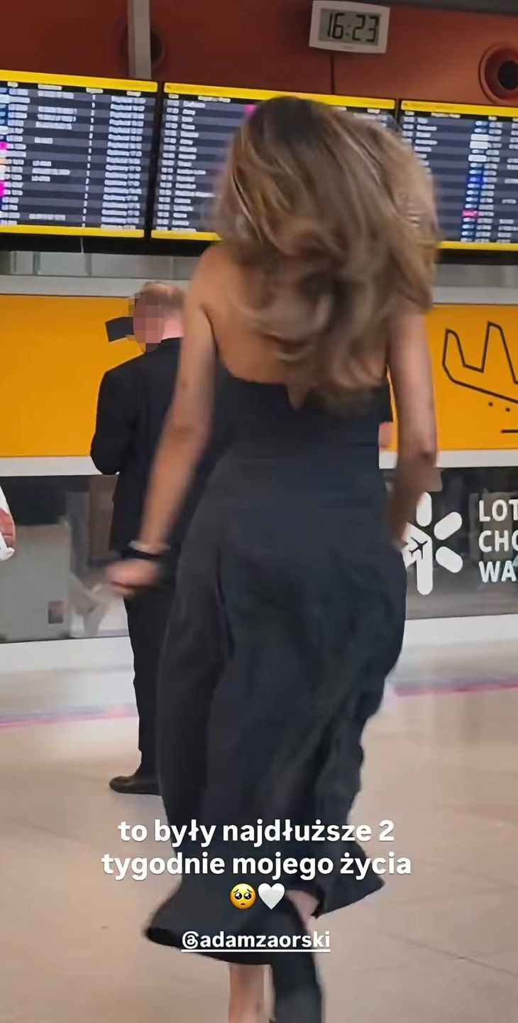 Sandra Kubicka wita ukochanego na lotnisku 