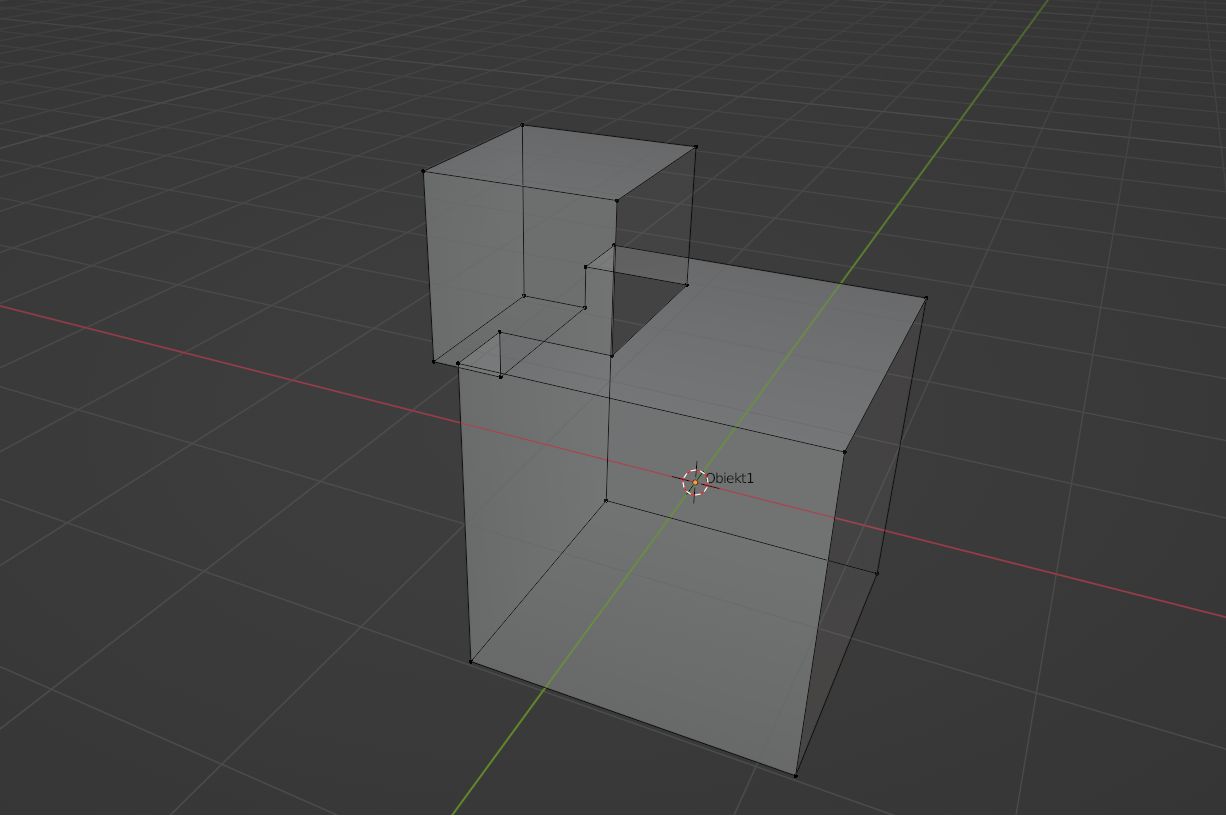 Boolean ingeruje w geometrię. Podgląd w Edit Mode