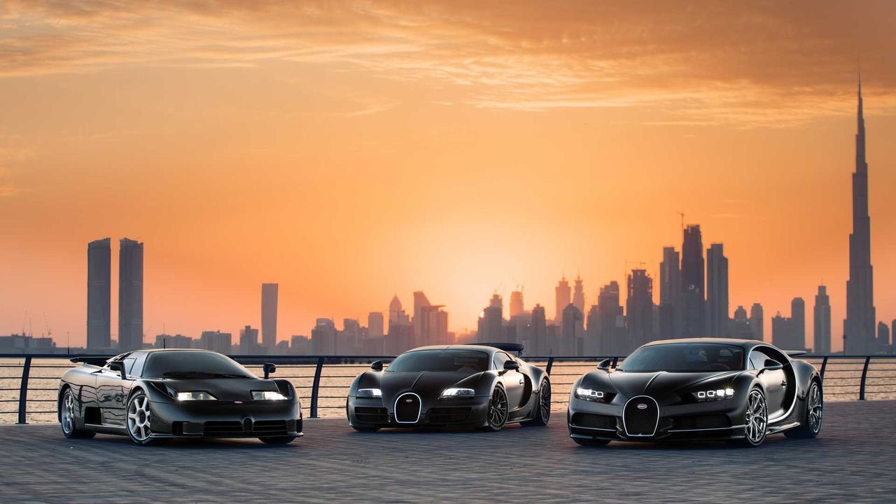 Bugatti EB110, Veyron i Chiron w jednym miejscu. Niezwykła sesja z Dubaju