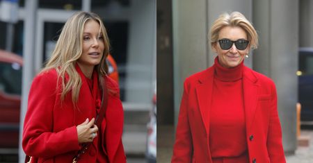 Małgorzata Rozenek i Martyna Wojciechowska maszerują do "Dzień dobry TVN" w bliźniaczych stylizacjach. Do twarzy im w czerwieni? (ZDJĘCIA)