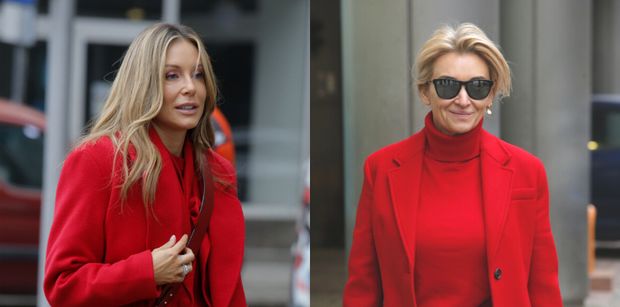 Małgorzata Rozenek i Martyna Wojciechowska maszerują do "Dzień dobry TVN" w bliźniaczych stylizacjach. Do twarzy im w czerwieni? (ZDJĘCIA)