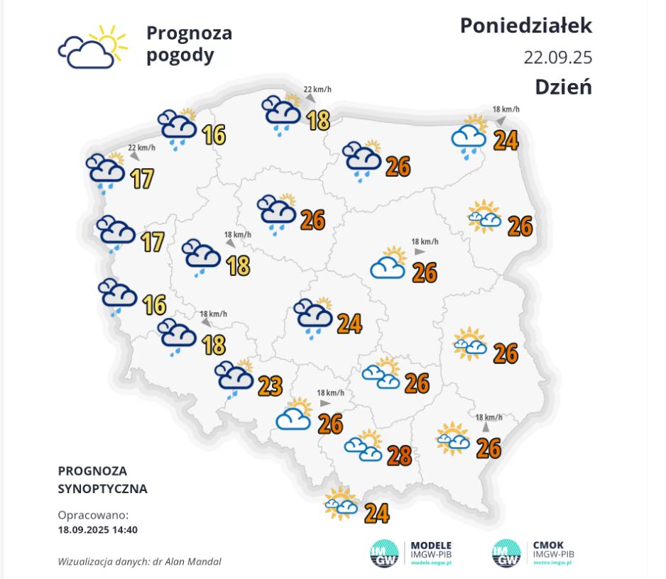 Prognoza na poniedziałek