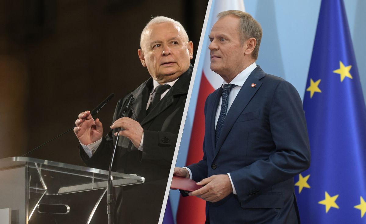 Na zdjęciu od lewej: Jarosław Kaczyński, Donald Tusk