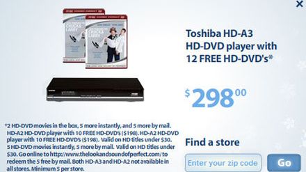 12 filmów HD DVD gratis z Toshibą HD-A3 1