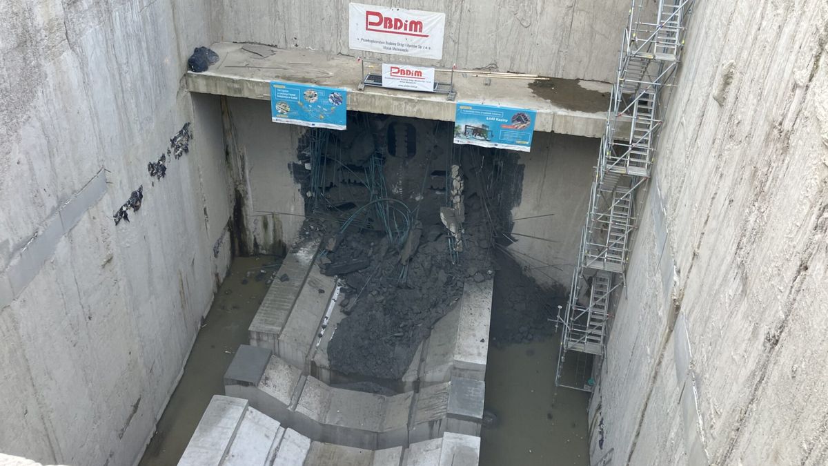 "Faustyna" przebija ścianę stacji Łódź Koziny