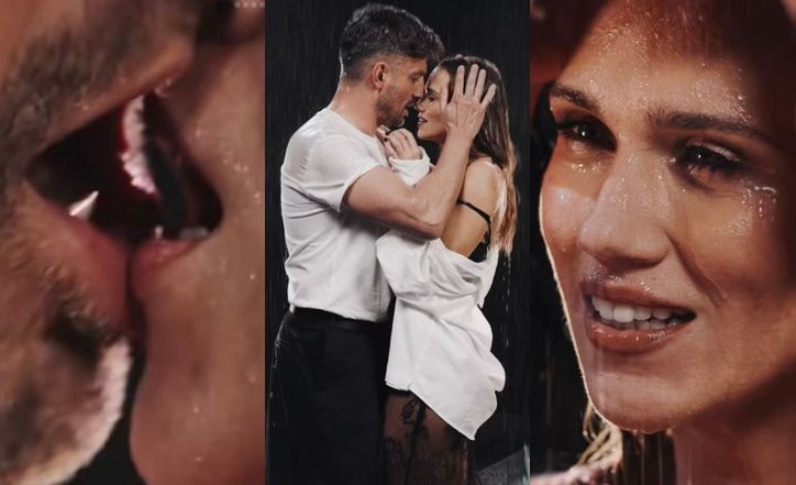 Agnieszka Kaczorowska i Marcin Rogacewicz całują się w strugach 