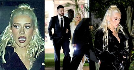 Młodniejąca z wiekiem i coraz szczuplejsza Christina Aguilera drepcze z ukochanym na imprezę z okazji jego 40. urodzin