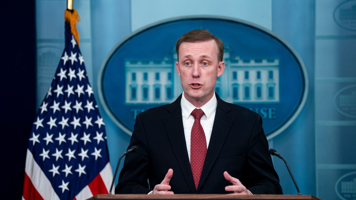 Jake Sullivan, US national security adviser, speaks during a news conference in the James S. Brady Press Briefing Room at the White House in Washington, DC, US, on Monday, March 18, 2024. Sullivan said US President Joe Biden asked Israeli Prime Minister Benjamin Netanyahu to send a team of military, intelligence and humanitarian officials to Washington to discuss Israel's planning for Rafah and to lay out an alternative approach that would target Hamas and secure the Egypt-Gaza border without a full-scale invasion. Photographer: Al Drago/Bloomberg via Getty Images