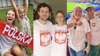 Tak gwiazdy dopingowały Biało-Czerwonych w meczu z Austrią: Antoni Królikowski z Izą, Joanna Moro, Misiek Koterski (ZDJĘCIA)