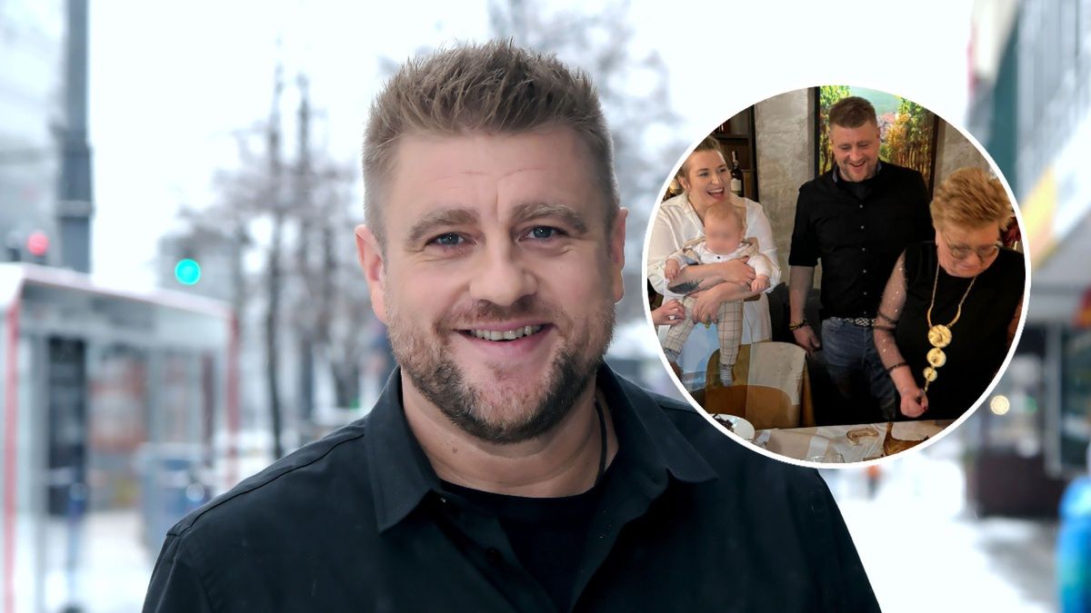 Tomasz Jakubiak z siostrą i mamą