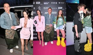 Nicol Pniewska zabrała na imprezę NOWEGO CHŁOPAKA, a jej ojciec mocno WYDEKOLTOWANĄ ukochaną. Fajna rodzinka? (ZDJĘCIA)