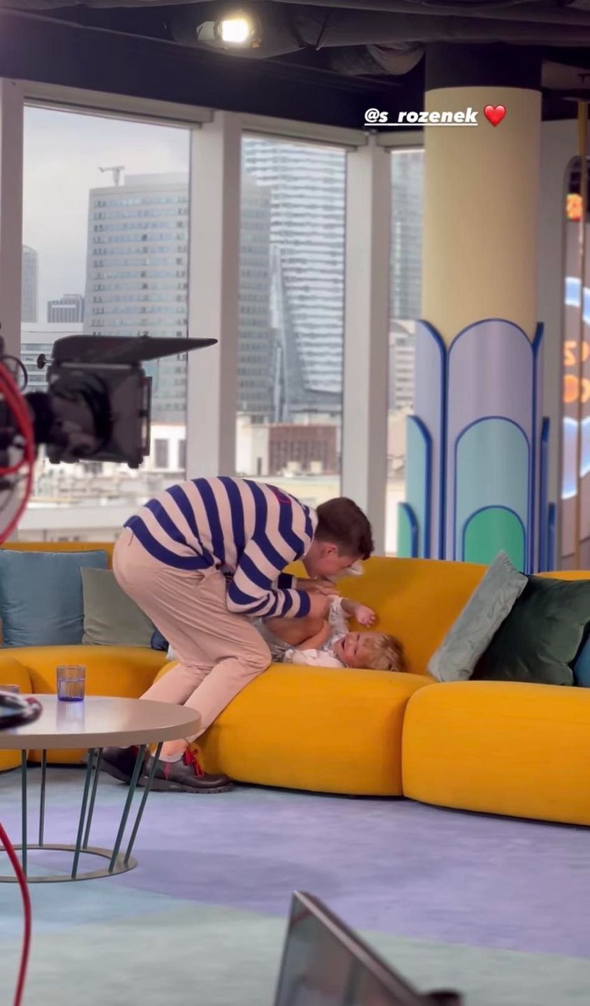 Rodzina Małgorzaty Rozenek na planie "Dzień Dobry TVN"