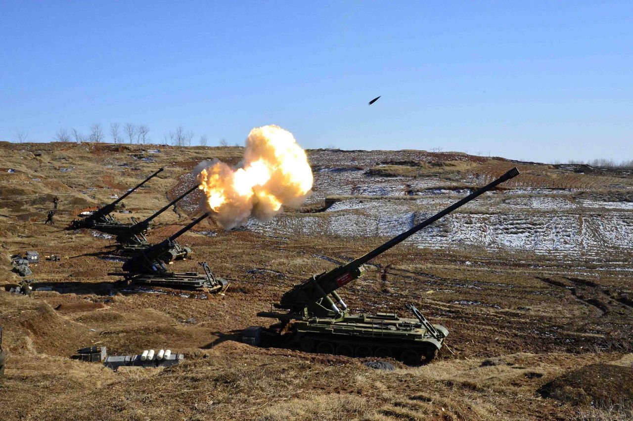 North Korean M-1978 Koksan howitzers