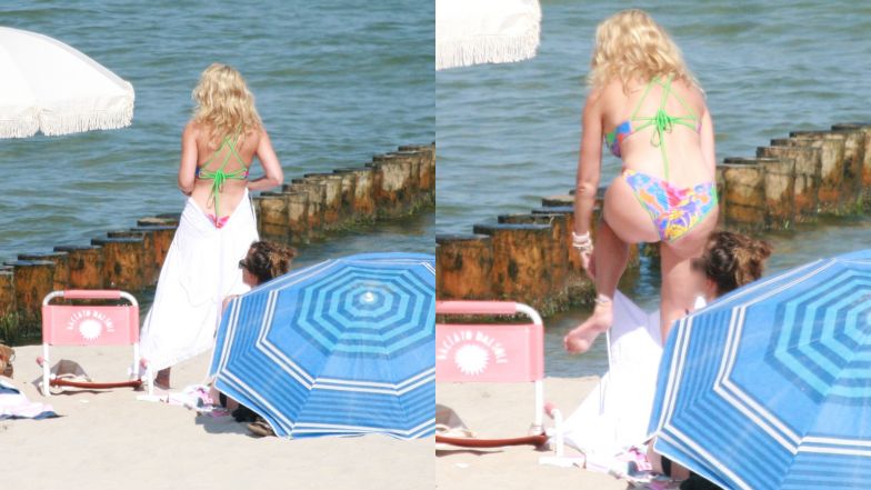 Anna Kalczyńska na plaży
