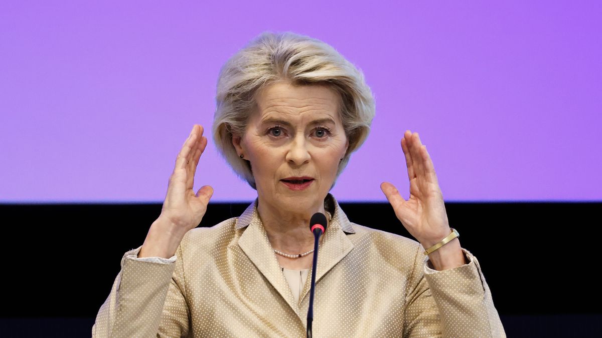 Ursula von der Leyen, president of the European Commission, at a conference on European competitiveness in Brussels, Belgium, on Tuesday, Sept. 16, 2025. Last year, Mario Draghi issued an influential report that provided detailed recommendations to the European Commission on creating a capital markets union and funding innovation and growth. Photographer: Simon Wohlfahrt/Bloomberg via Getty Images