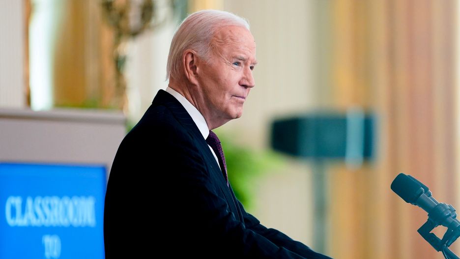 US President Joe Biden during the Classroom to Career summit in the East Room of the White House in Washington, DC, US, on Wednesday, Nov. 13, 2024. The summit is meant to highlight progress in expanding career pathways to good-paying jobs in infrastructure, clean energy, and advanced manufacturing. Photographer: Al Drago/Bloomberg via Getty Images