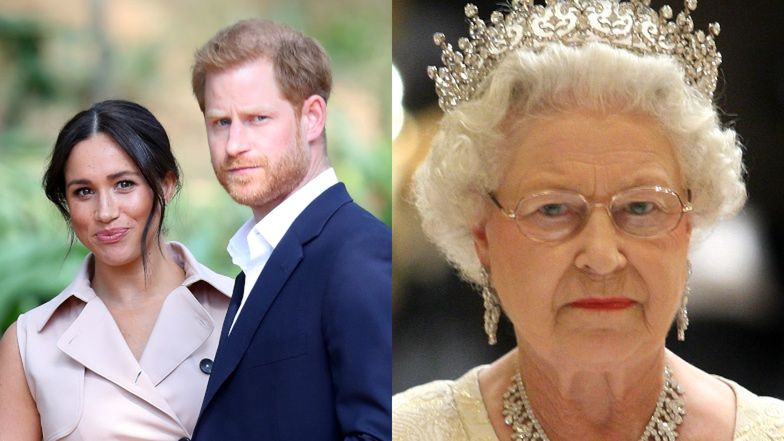 Meghan Markle; książę Harry; królowa Elżbieta II