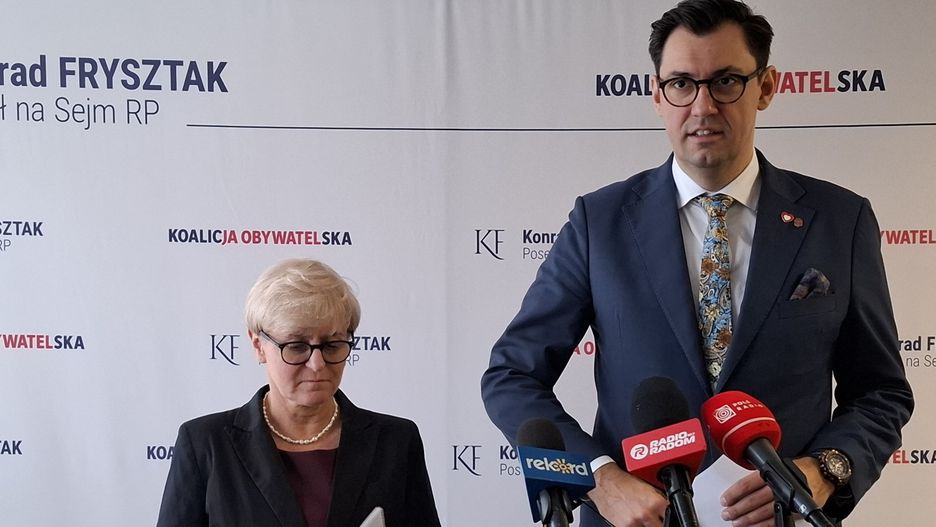 Poseł Joanna Kluzik-Rostkowska i poseł Konrad Frysztak