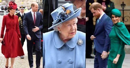 Rodzina królewska w towarzystwie "po prostu Harry'ego" i rozpromienionej Meghan Markle zadaje szyku na mszy z okazji Commonwealth Day (ZDJĘCIA)