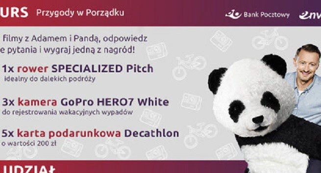 Adam Małysz z Pandą promuje konkurs EnveloBanku