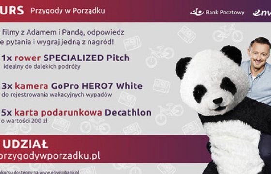 Adam Małysz z Pandą promuje konkurs EnveloBanku