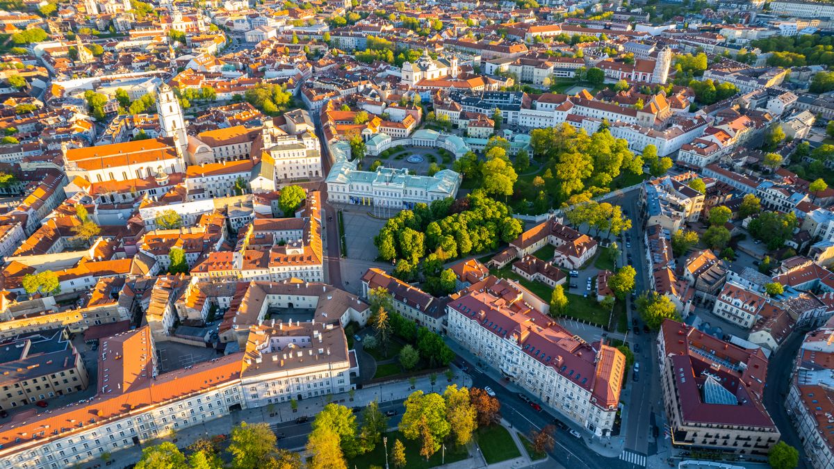 Wilno z lotu ptaka robi wrażenie 
