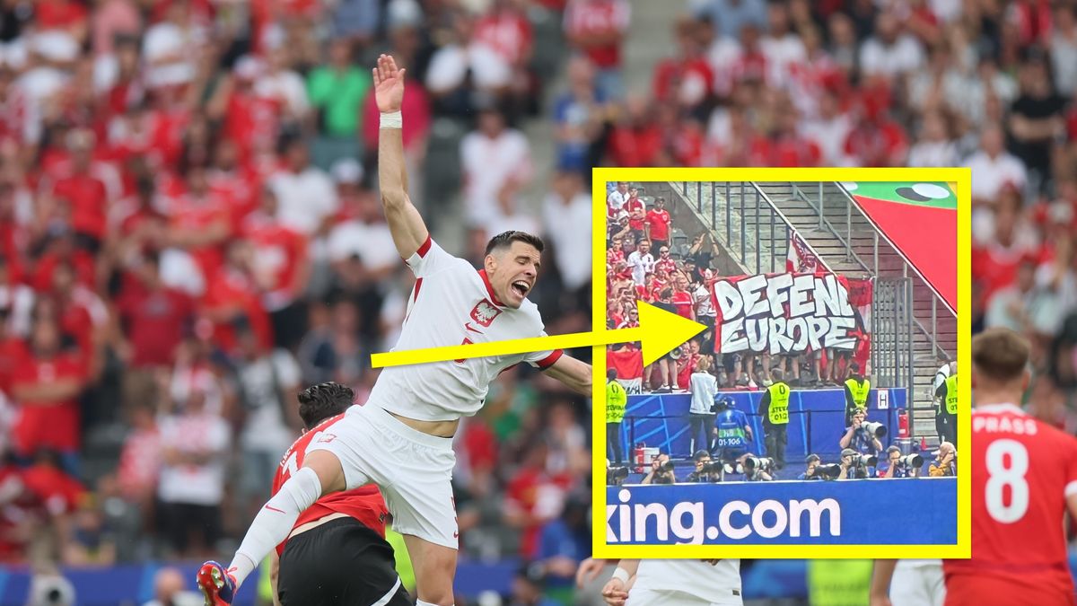 Zdjęcie okładkowe artykułu: PAP/EPA / PAP/Leszek Szymański oraz X/Ruben Gerczikow / Podczas meczu Polska-Austria, na trybunach, pojawił się kontrowersyjny transparent.