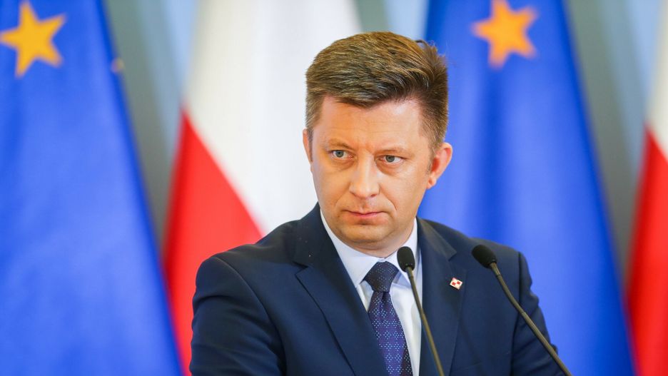 Premier o zako?czeniu akcji ewakuacji z Afganistanu26.08.2021 Warszawa, konferencja prasowa premiera Mateusza Morawieckiego podsumowujaca akcje ewakuacji z Afganistanu,  Fot Tomasz Jastrzebowski/REPORTER
n/z: Michal DworczykTomasz Jastrzebowski/REPORTER