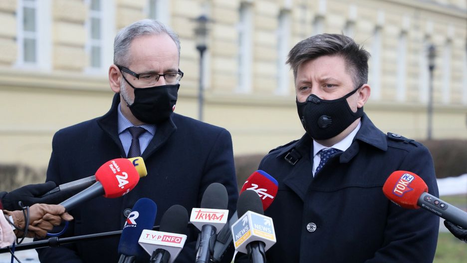 Konferencja prasowa szefa KPRM Michała Dworczyka i ministra zdrowia Adama Niedzielskiego