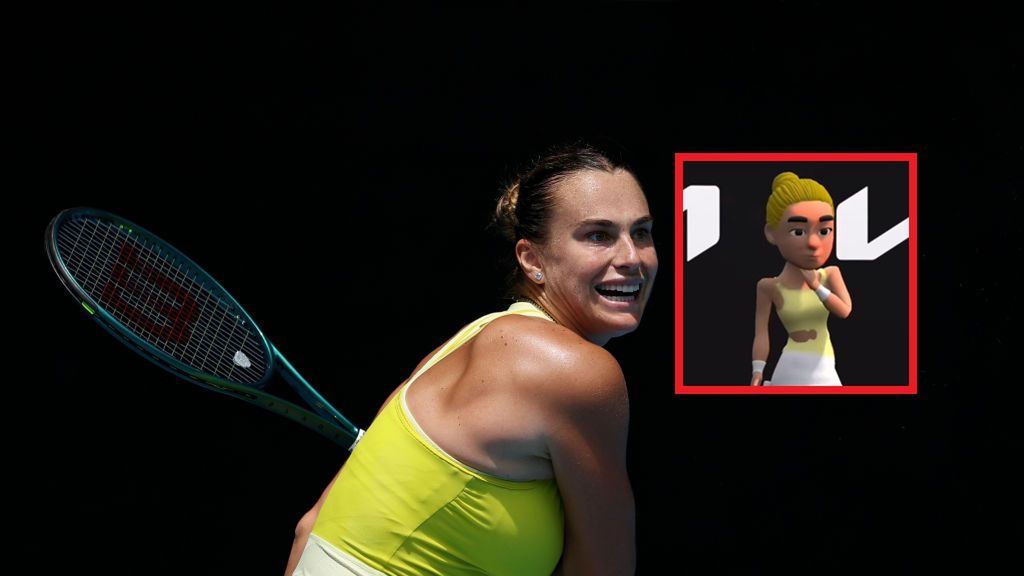 Getty Images / Cameron Spencer / Na zdjęciu: Aryna Sabalenka, w ramce jej animowana postać