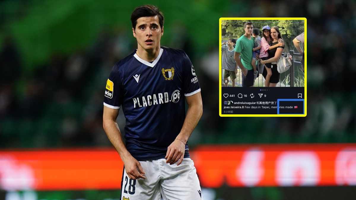 Getty Images / Na zdjęciu: Joao Teixeira (Gualter Fatia/Getty Images), w ramce: wpis Joao Teixeiry (Piłkarskie Państwo Środka/X)