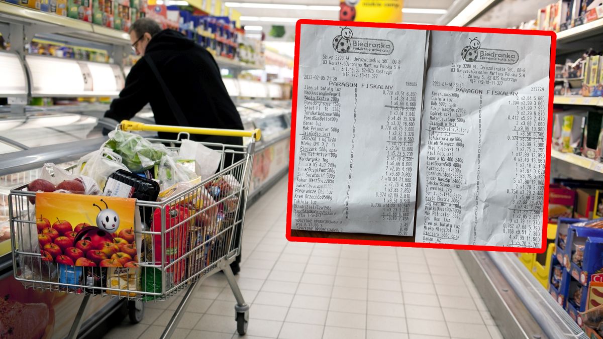 Dwa paragony z Biedronki. Tak wzrosły ceny w ciągu kilku miesięcy
