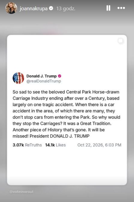 Wpis Donalda Trumpa