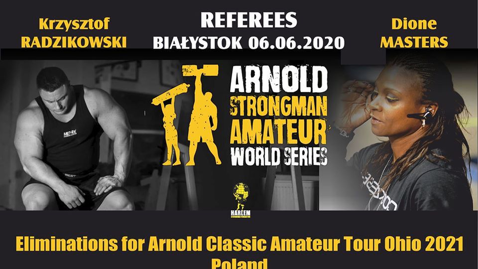 Zdjęcie okładkowe artykułu: Materiały prasowe /  / Plakat eliminacji do zawodów Arnold Strongman Amateur World Series OHIO 2021, które odbędą się w Białymstoku
