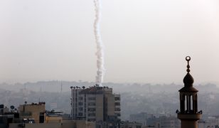 Rakieta wystrzelona ze Strefy Gazy w kierunku Izraela (13.11). 