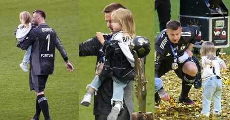 Artur Boruc świętuje zwycięski mecz Legii z DZIEĆMI NA BOISKU (ZDJĘCIA)