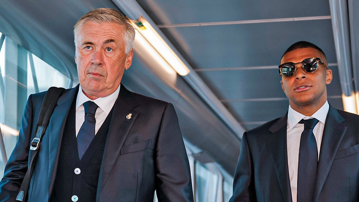 Twitter / Real Madryt / Carlo Ancelotti i Kylian Mbappe