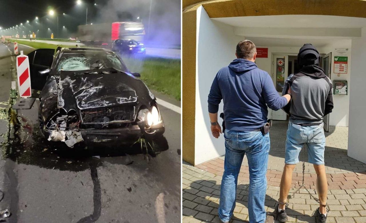 Pościg za 23-latkiem. Potrącił policjanta i staranował szlaban na A4