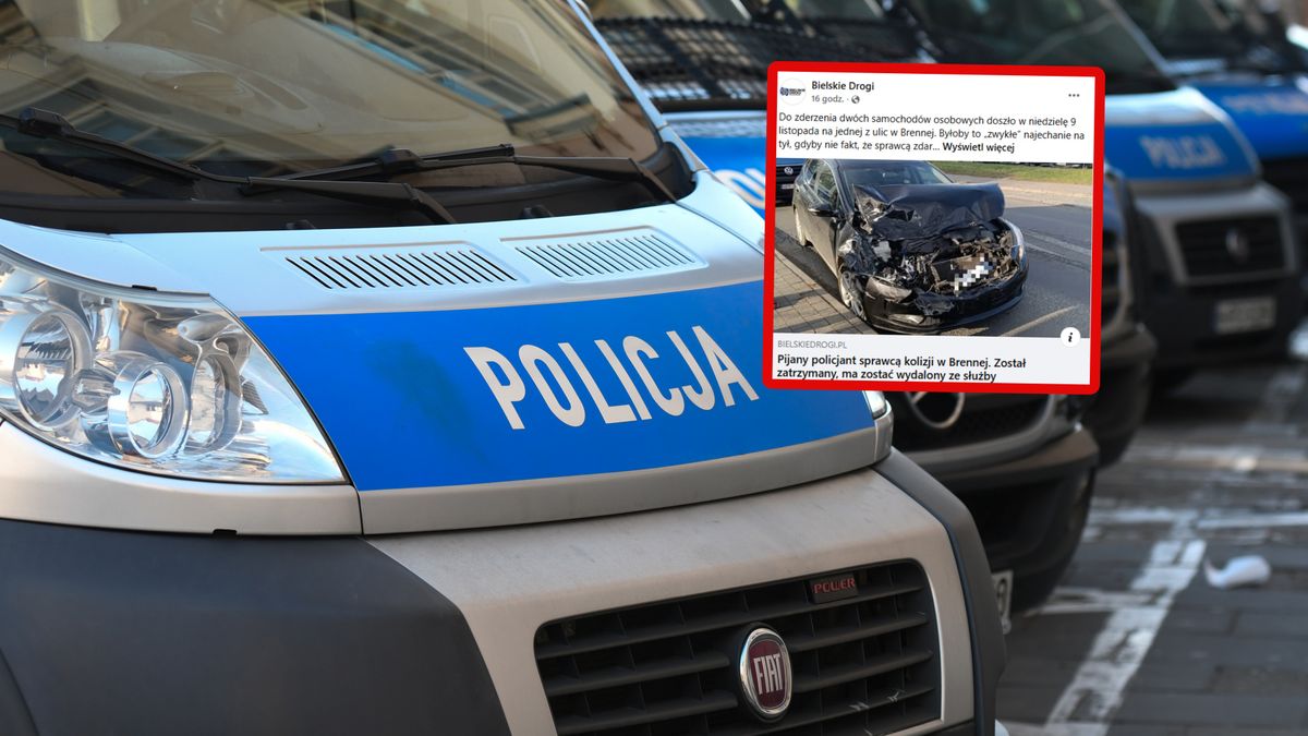 Pijany policjant doprowadził do kolizji.