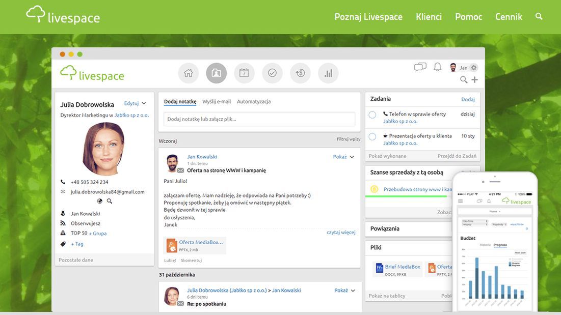 Livespace to polski narzędzie, które aktywnie wspomaga handlowców