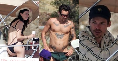 Harry Styles demonstruje wyrzeźbioną sylwetkę na jachcie. Towarzyszyła mu modelka polskiego pochodzenia (ZDJĘCIA)